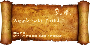 Vagyóczki Anikó névjegykártya